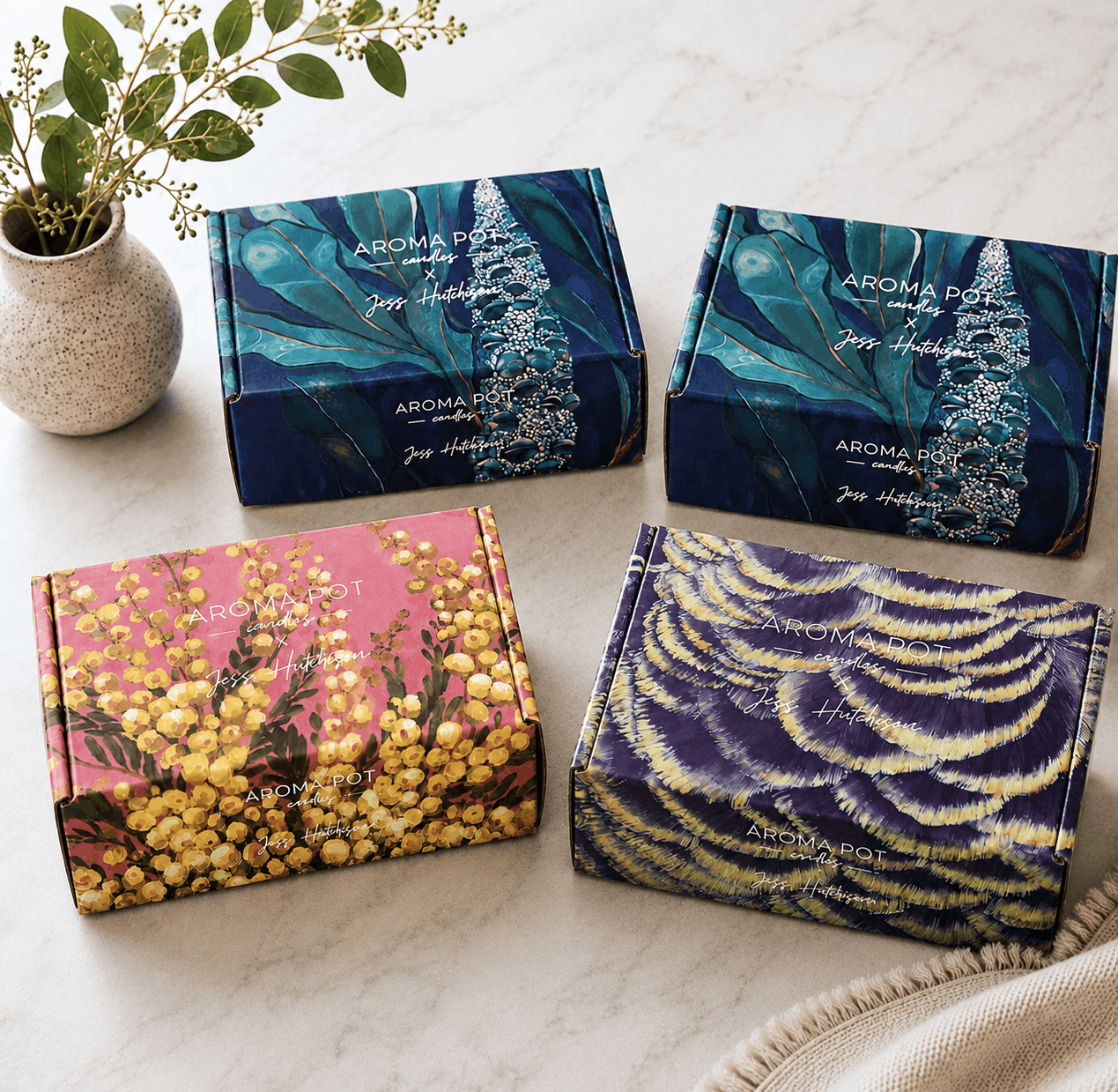 BUNDLE + SAVE - 4 x Australian artist candle + room spray gift packs for $99 - over $120 value