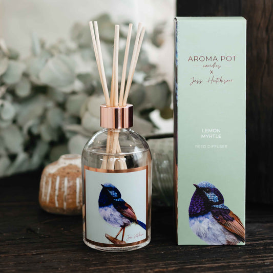 Australian artist reed diffuser | lemon myrtle | fairy-wren | 200ml