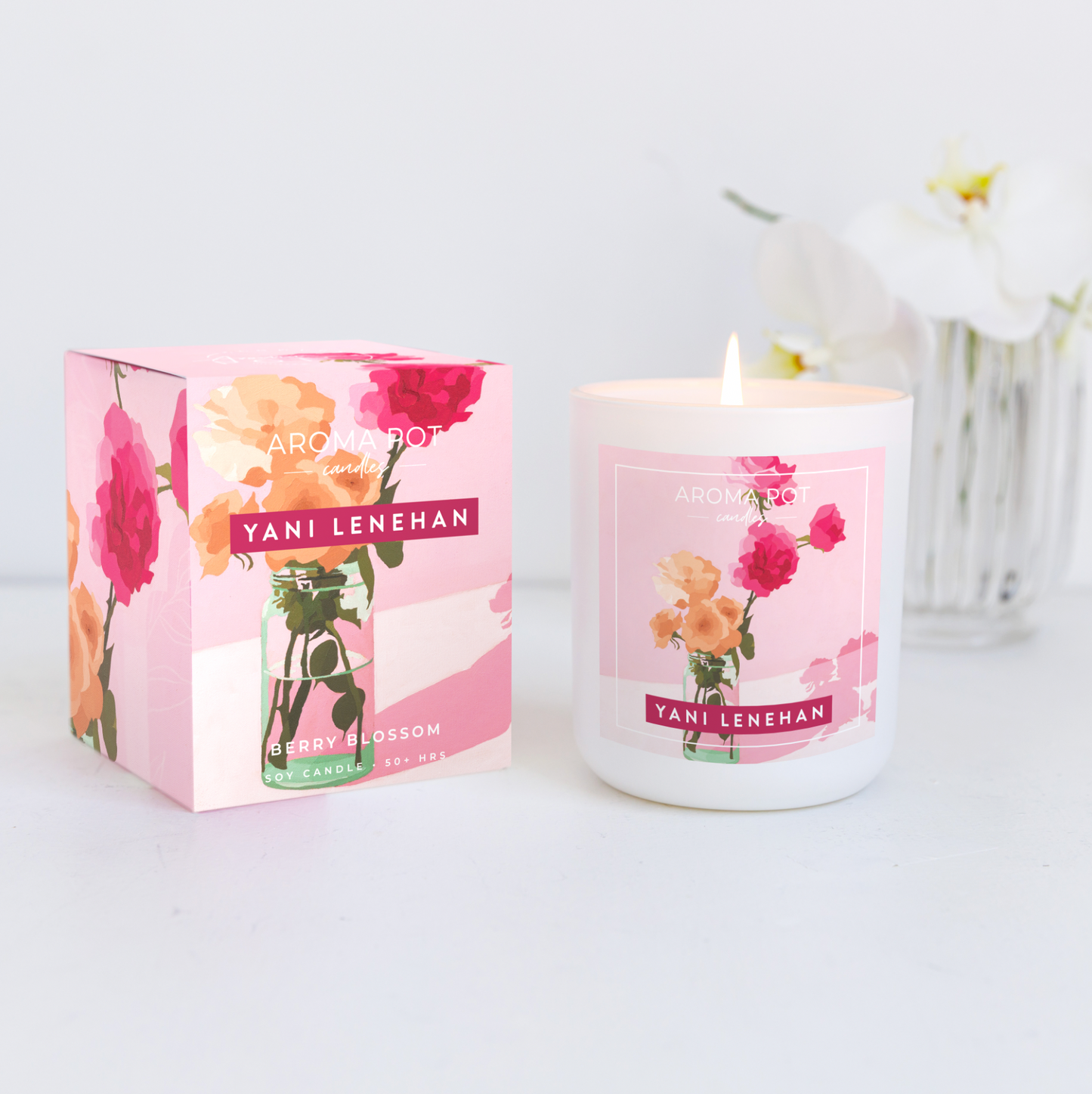 Artist soy candle | Berry Blossom | 50+hrs