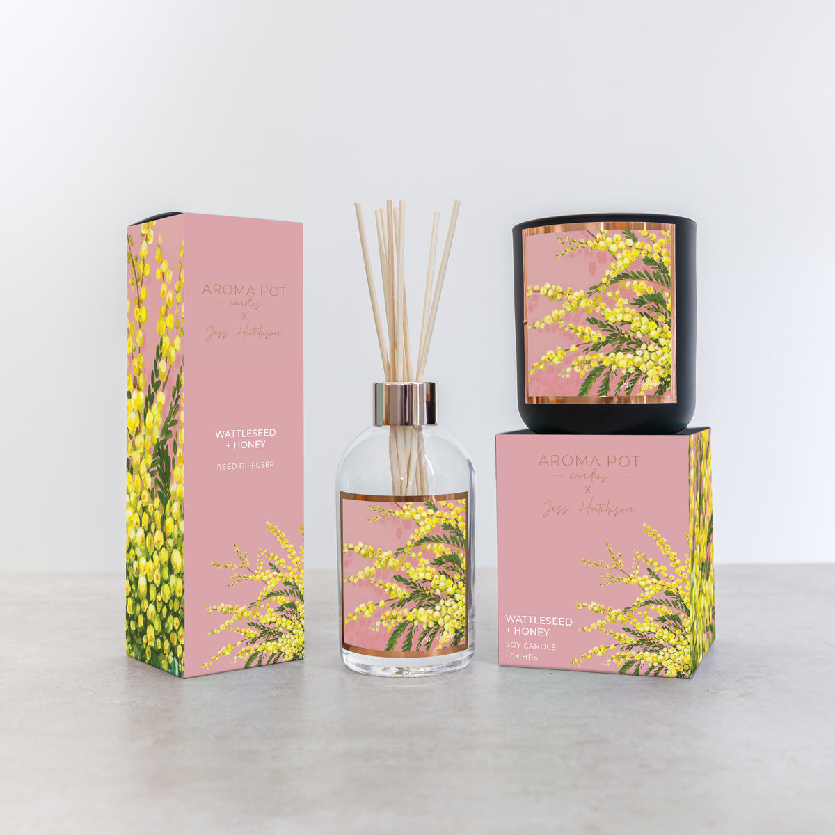 Australian artist soy candle | Wattleseed + Honey | 50+hrs | WATTLE