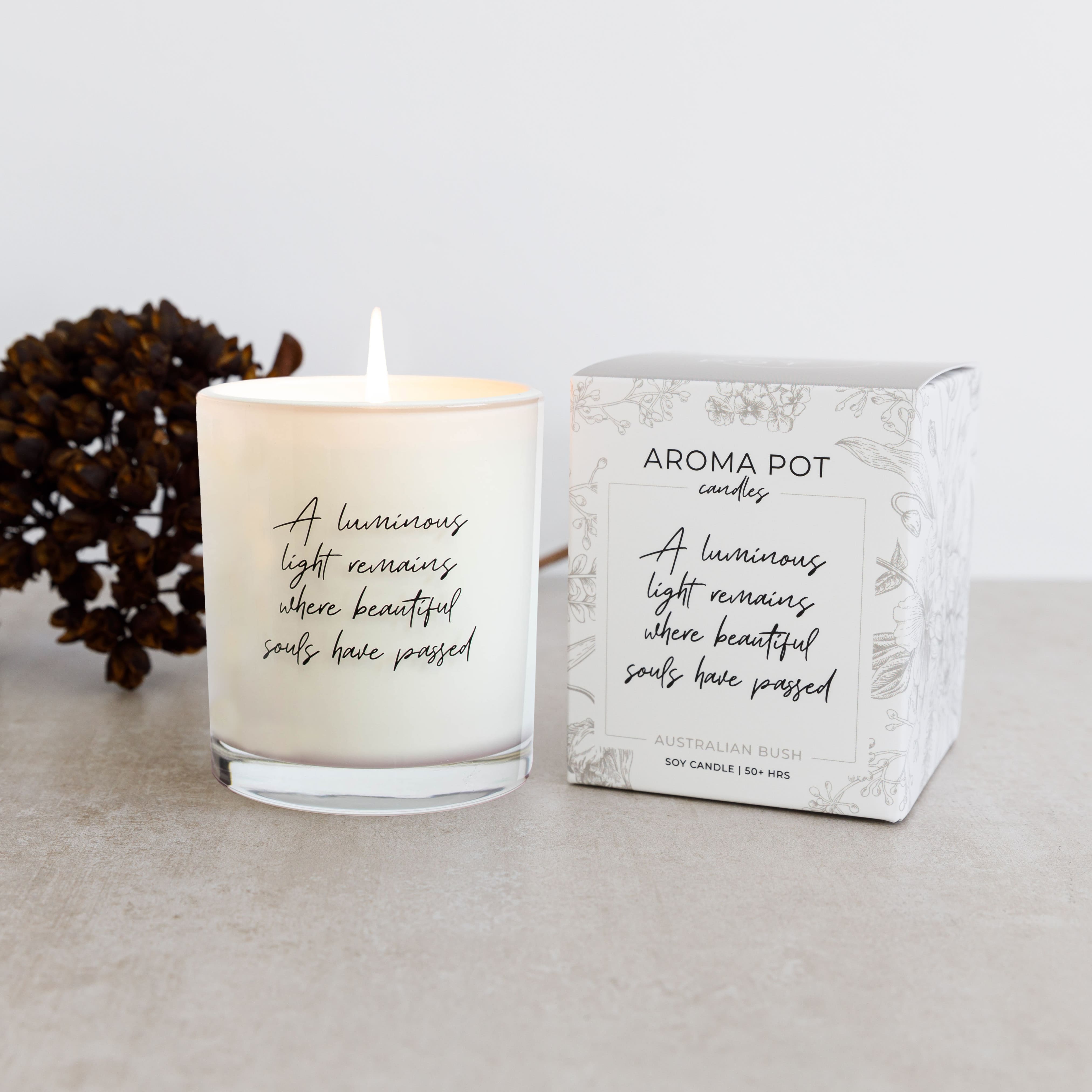 sympathy memorial scented soy candle Australian bush 50 hrs