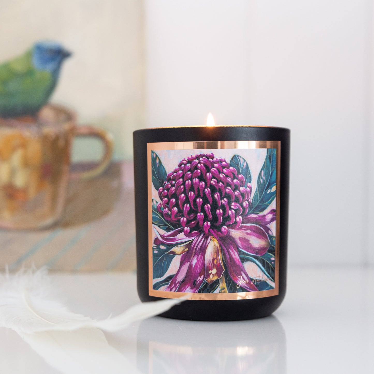 Australian artist soy candle | Kakadu plum | Waratah | 50+hrs