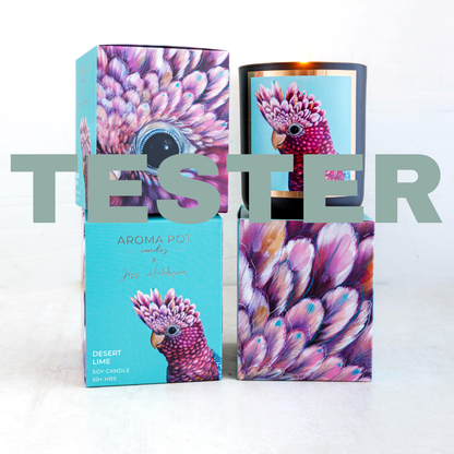 wsp TESTER Australian artist soy candle | desert lime | 50+hrs