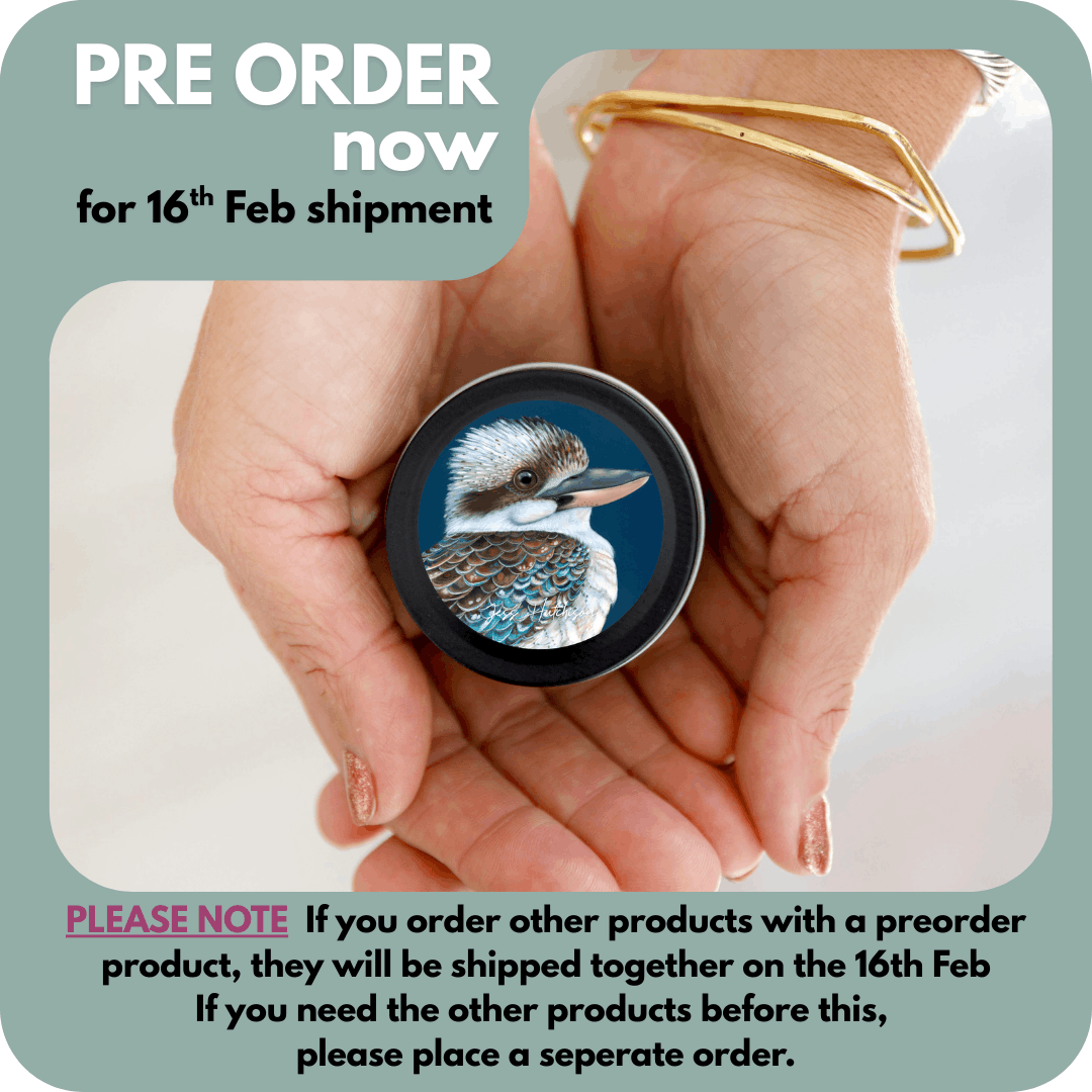 Australian artist soy candle mini tin | Australian Sandalwood | 15+hrs