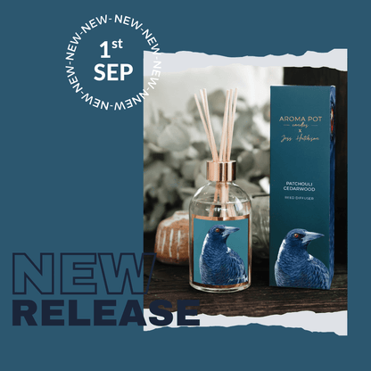 Australian artist reed diffuser | Patchouli Cedarwood | Magpie | 200ml
