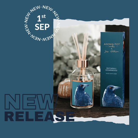 Australian artist reed diffuser | Patchouli Cedarwood | Magpie | 200ml