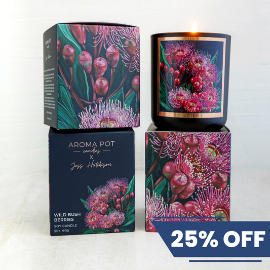 Australian artist soy candle | wild bush berries | 50+hrs