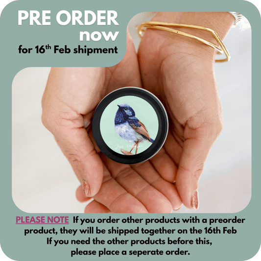 Australian artist soy candle mini tin | Lemon Myrtle | 15+hrs