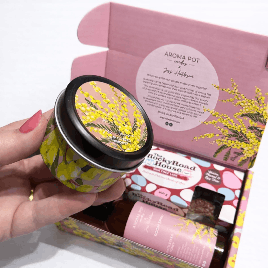 Australian WATTLE candle gift pack | Wattleseed + Honey