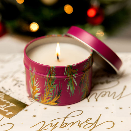 Limited Release Christmas Candle Tin | Champagne Strawberries | 25+ hrs