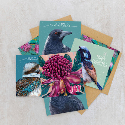 Jess Hutchison Christmas card | Waratah | Joy