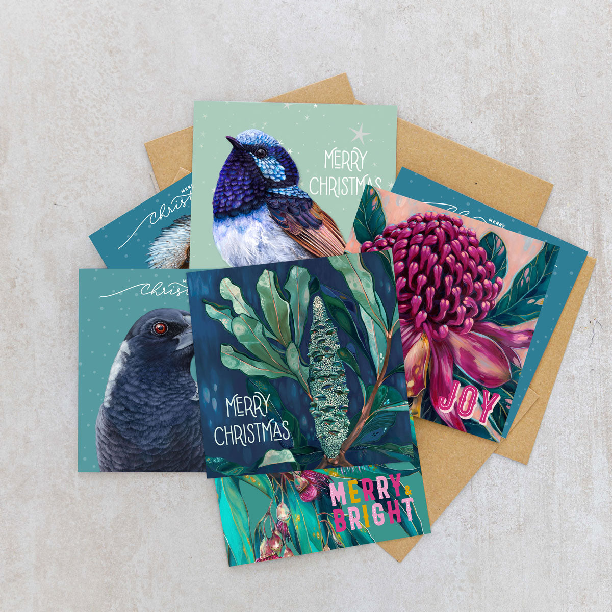 Jess Hutchison Christmas card | Banksia | 6 x card BUNDLE