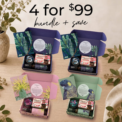 BUNDLE + SAVE - 4 x Australian artist candle + room spray gift packs for $99 - over $120 value