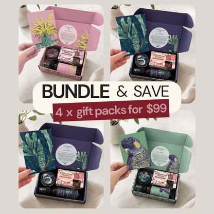 BUNDLE + SAVE - 4 x Australian artist candle + spray gift packs