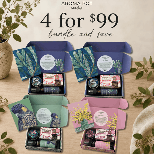BUNDLE + SAVE - 4 x Australian artist candle + spray gift packs