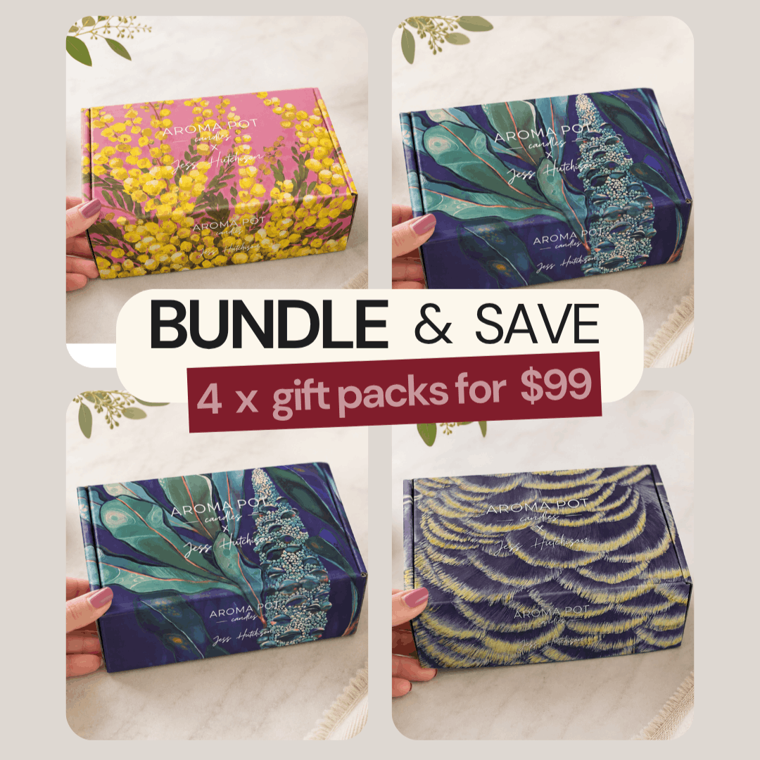 BUNDLE + SAVE - 4 x Australian artist candle + spray gift packs