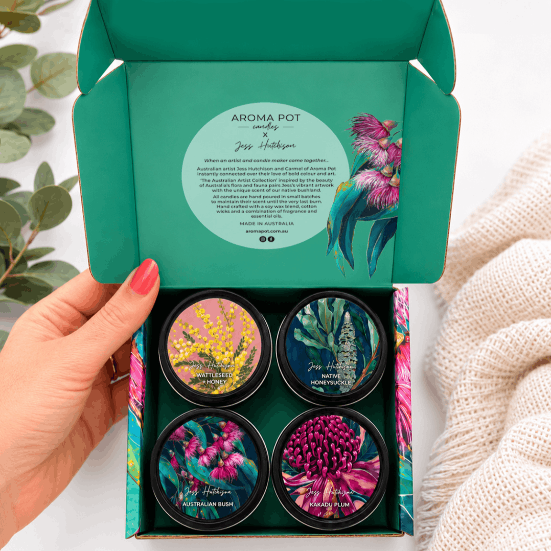 Australian 4 x candle gift pack | Natives | 60+hrs