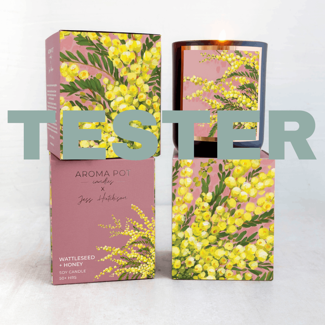 wsp TESTER Australian artist soy candle | Wattleseed + Honey | 50+hrs | AROMA POT
