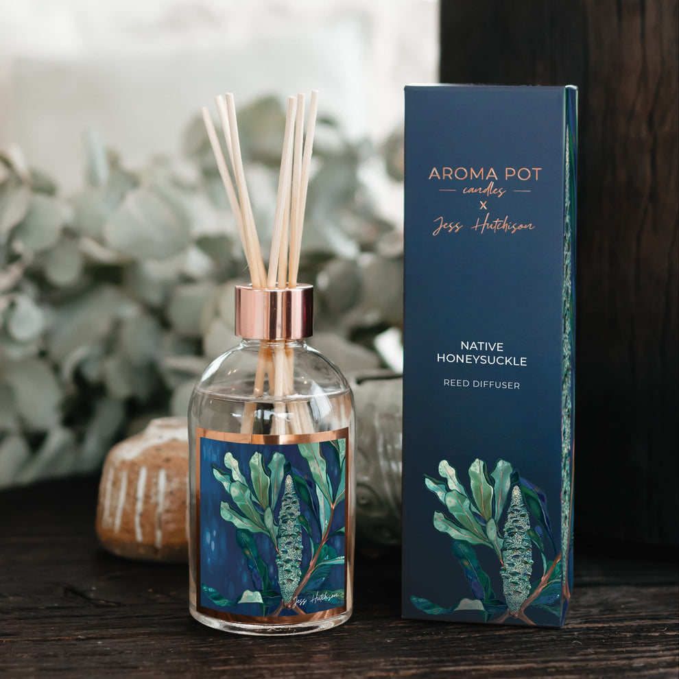 Australian artist reed diffuser | Native Honeysuckle – Aroma Pot Candles
