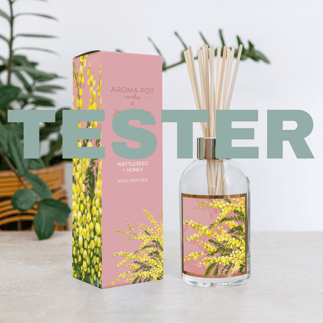 wsp TESTER Australian artist reed diffuser | wattleseed + honey | 200ml