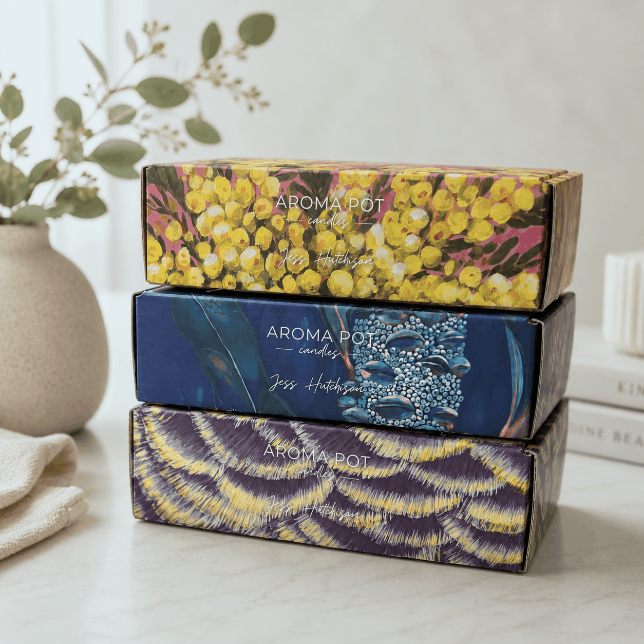 Australian artist candle gift set | WATTLE