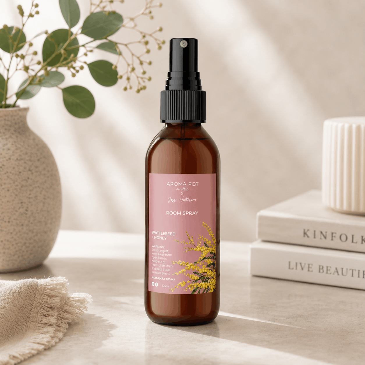 Australian artist room spray | Wattleseed + Honey | 125ml | WATTLE