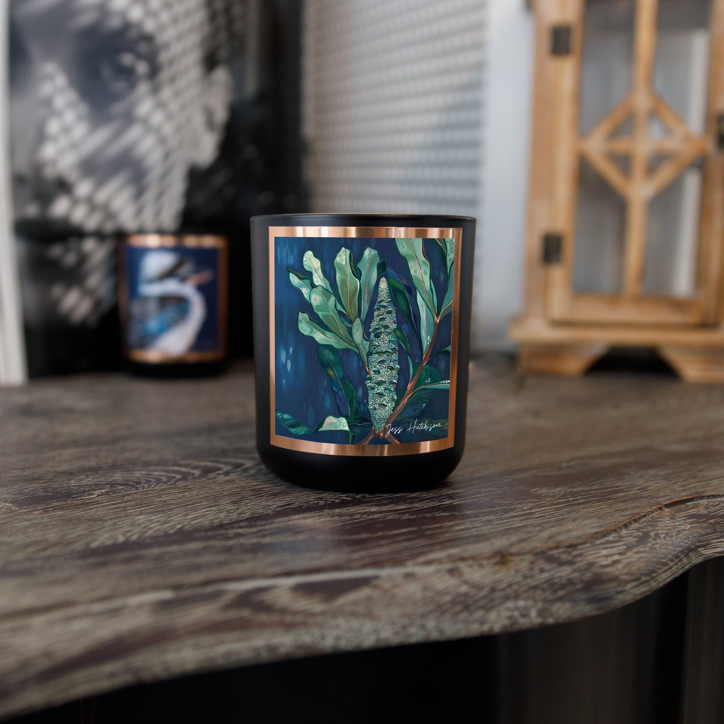 Australian artist soy candle | Native Honeysuckle | Banksia | 50+hrs