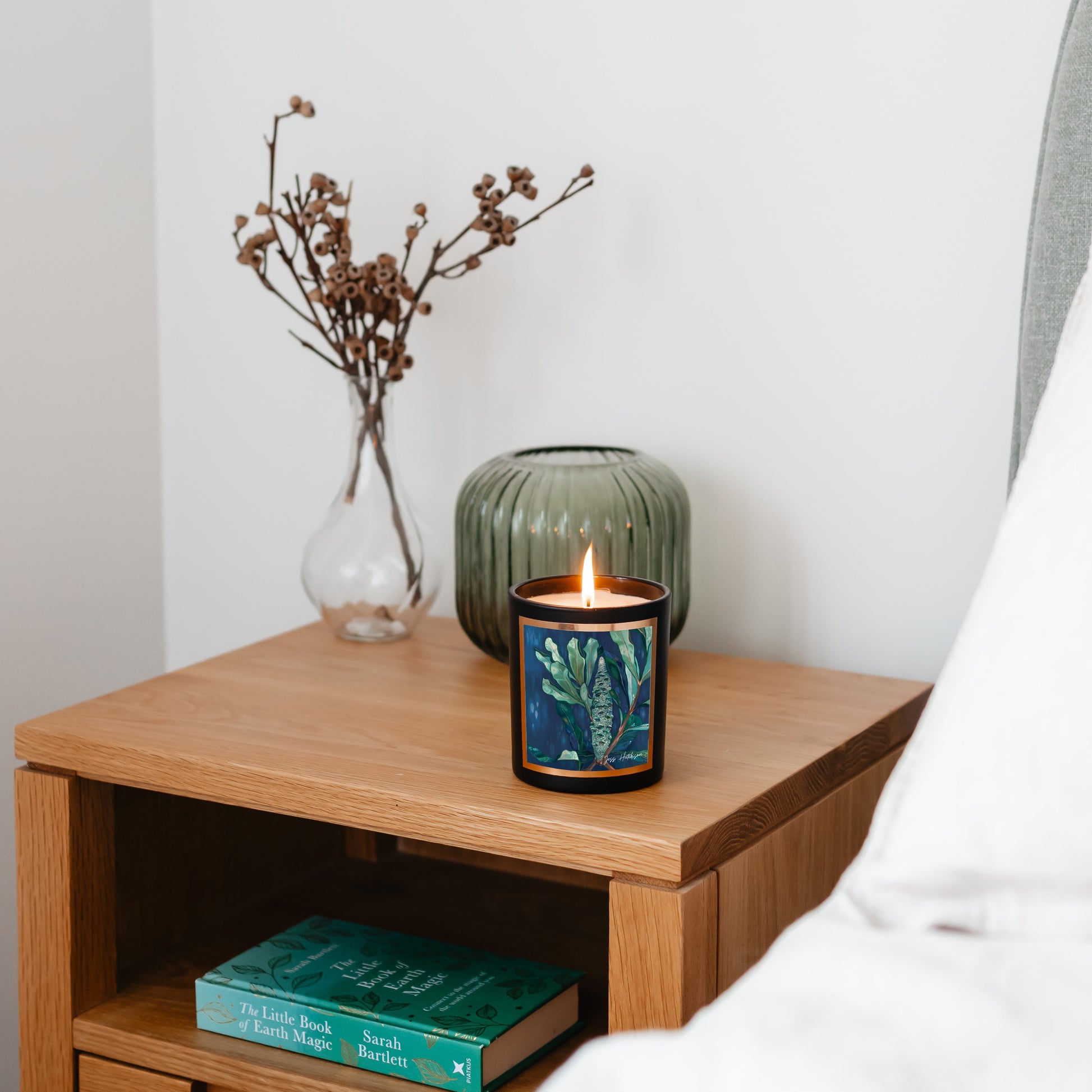 Australian artist soy candle | Native Honeysuckle | Banksia | 50+hrs