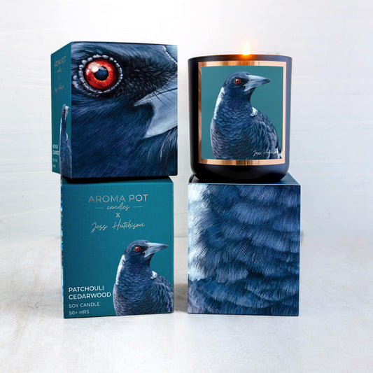 wsp TESTER Australian artist soy candle | patchouli cedarwood | 50+hrs