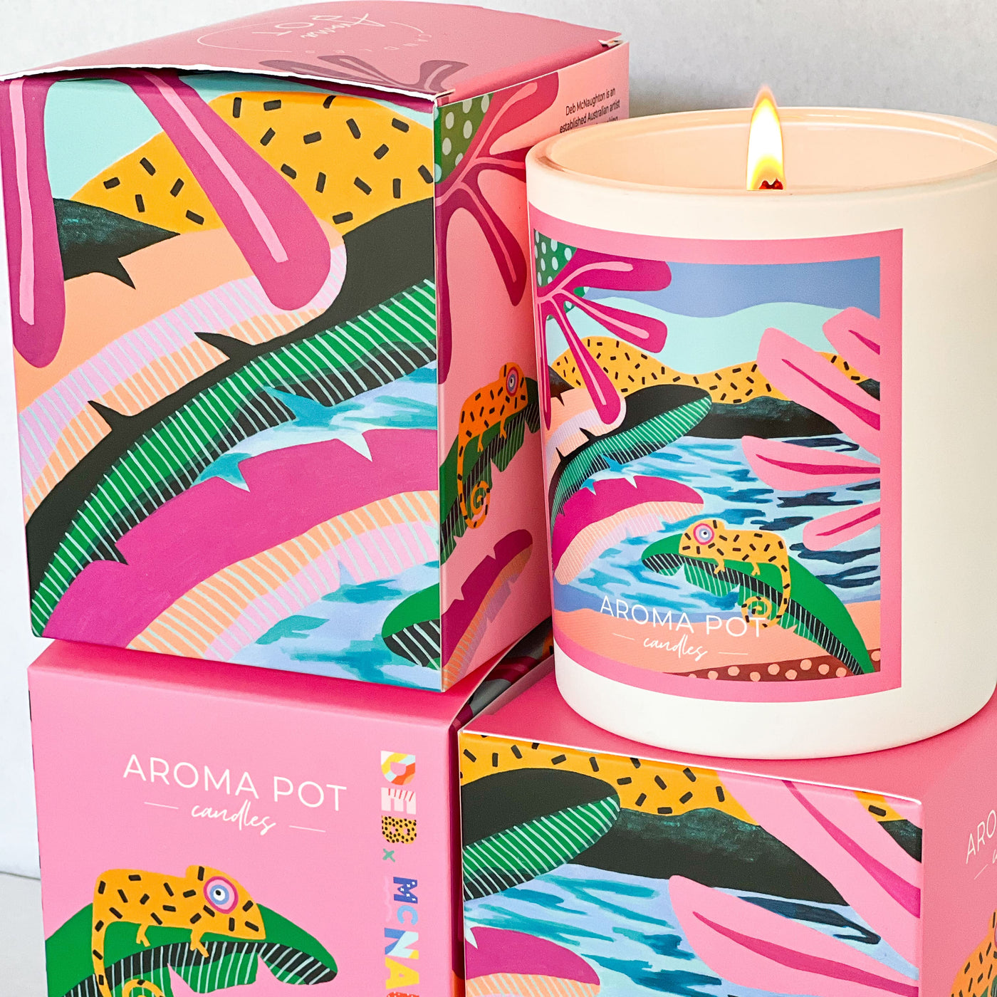 Deb McNaughton artist soy candle | Coconut Pineapple + Guava | 50+hrs