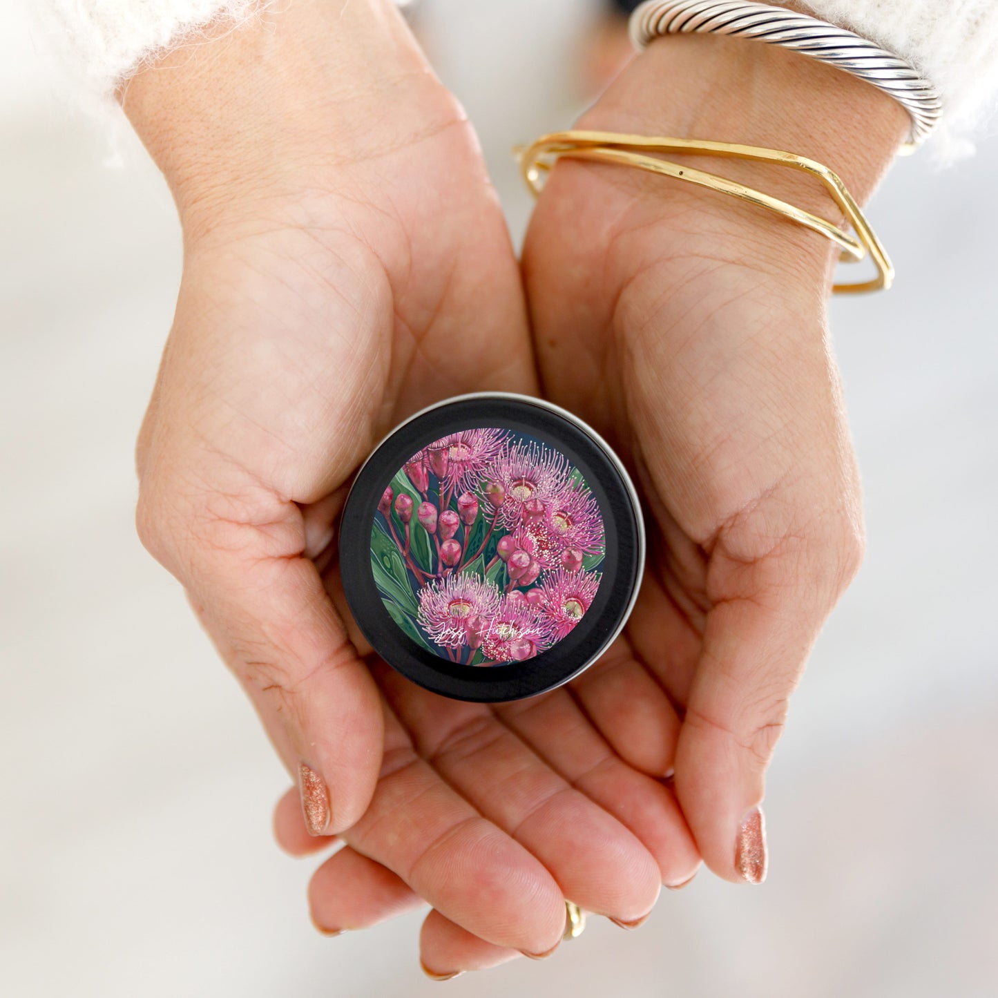 Australian artist soy candle mini tin | Wild Bush Berries | 15+hrs