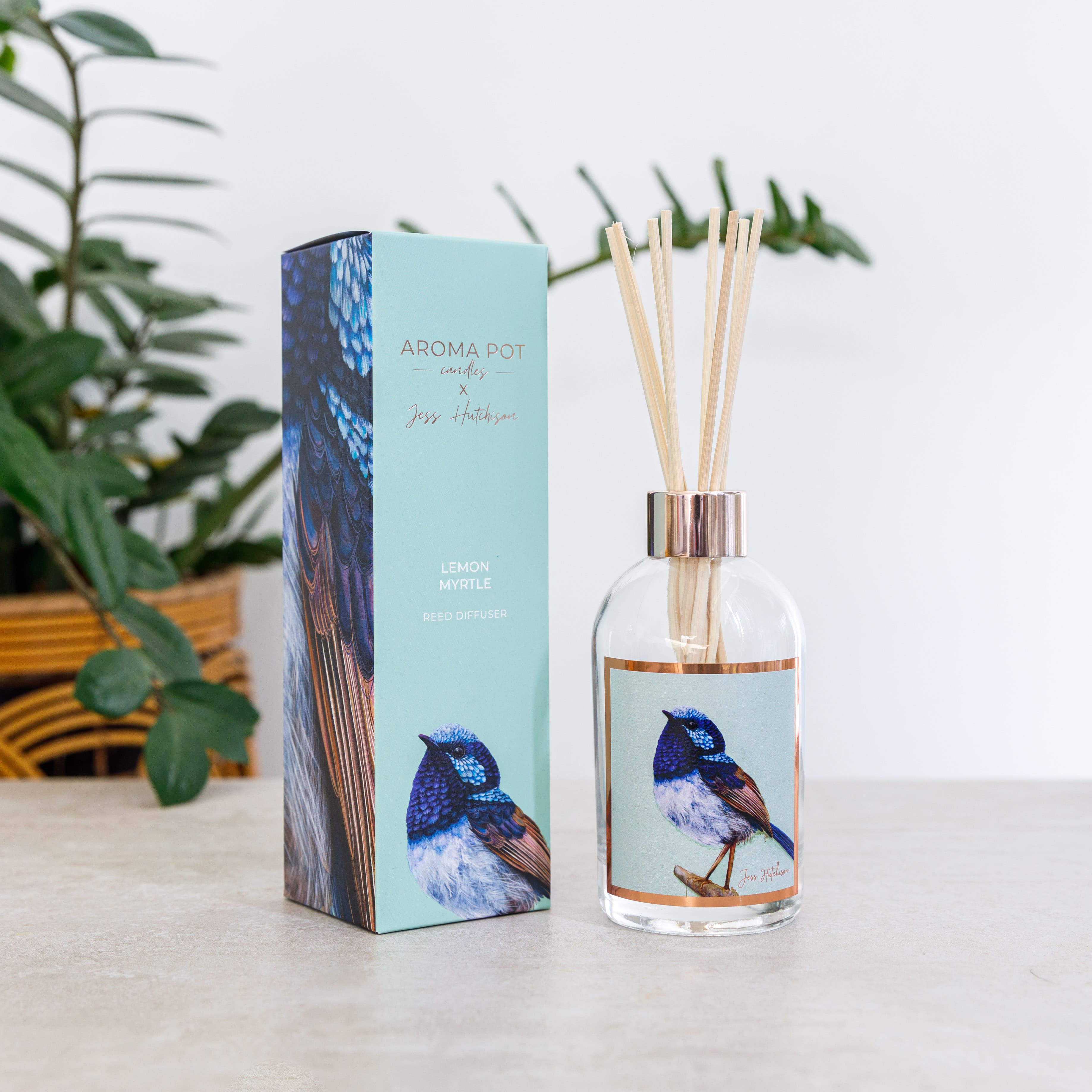 Australian artist reed diffuser | lemon myrtle | 200ml | Aroma Pot Candles