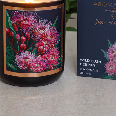 Australian artist soy candle | wild bush berries | 50+hrs