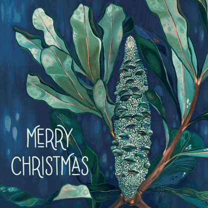 Jess Hutchison Christmas card | Banksia | Merry Christmas