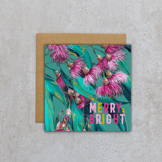 Jess Hutchison Christmas card | Gumnuts | Merry & Bright