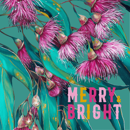 Jess Hutchison Christmas card | Gumnuts | Merry & Bright