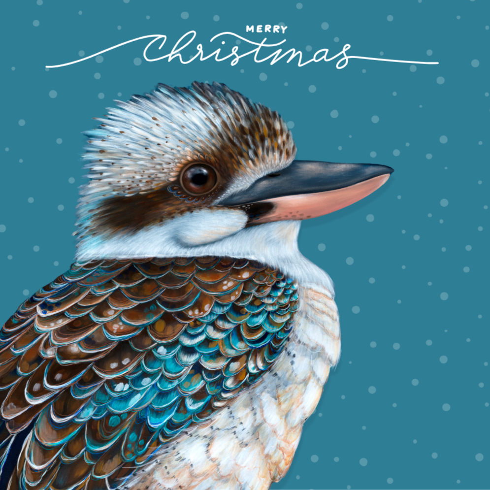 Jess Hutchison Christmas card | Kookaburra | Merry Christmas