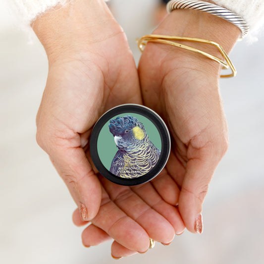 Australian artist soy candle mini tin | Wildflower + Ylang Ylang | 15+hrs