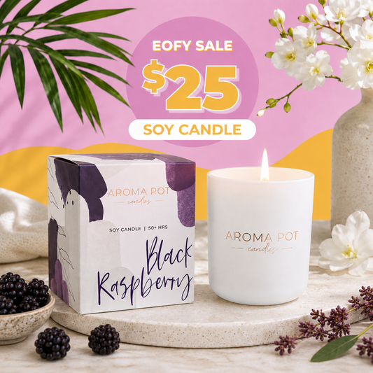 EOFY SALE - Aroma Pot Classic Candle | Black Raspberry | 50+hrs