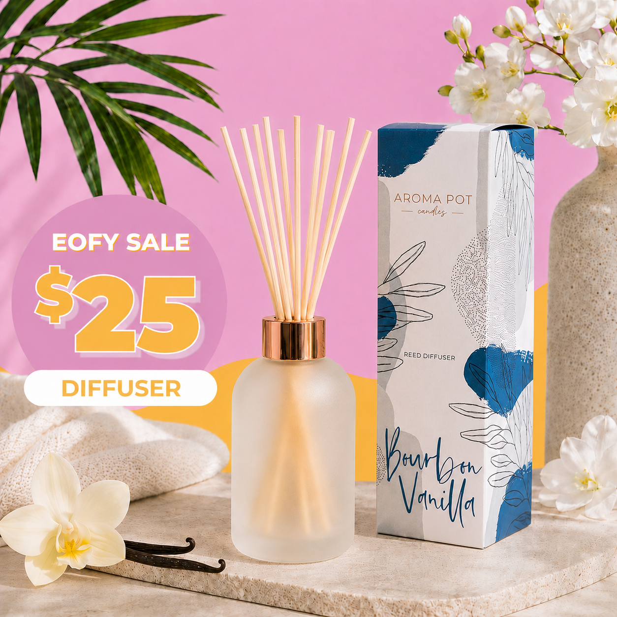 EOFY SALE - Aroma Pot Classic Diffuser | Bourbon Vanilla | 200ml