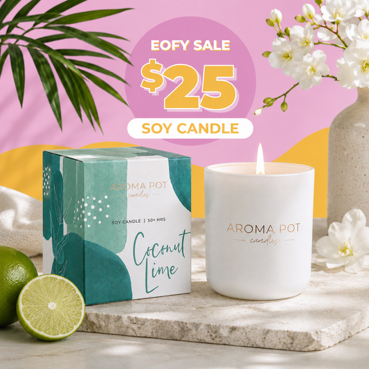 EOFY SALE - Aroma Pot Classic Candle | Coconut Lime | 50+hrs