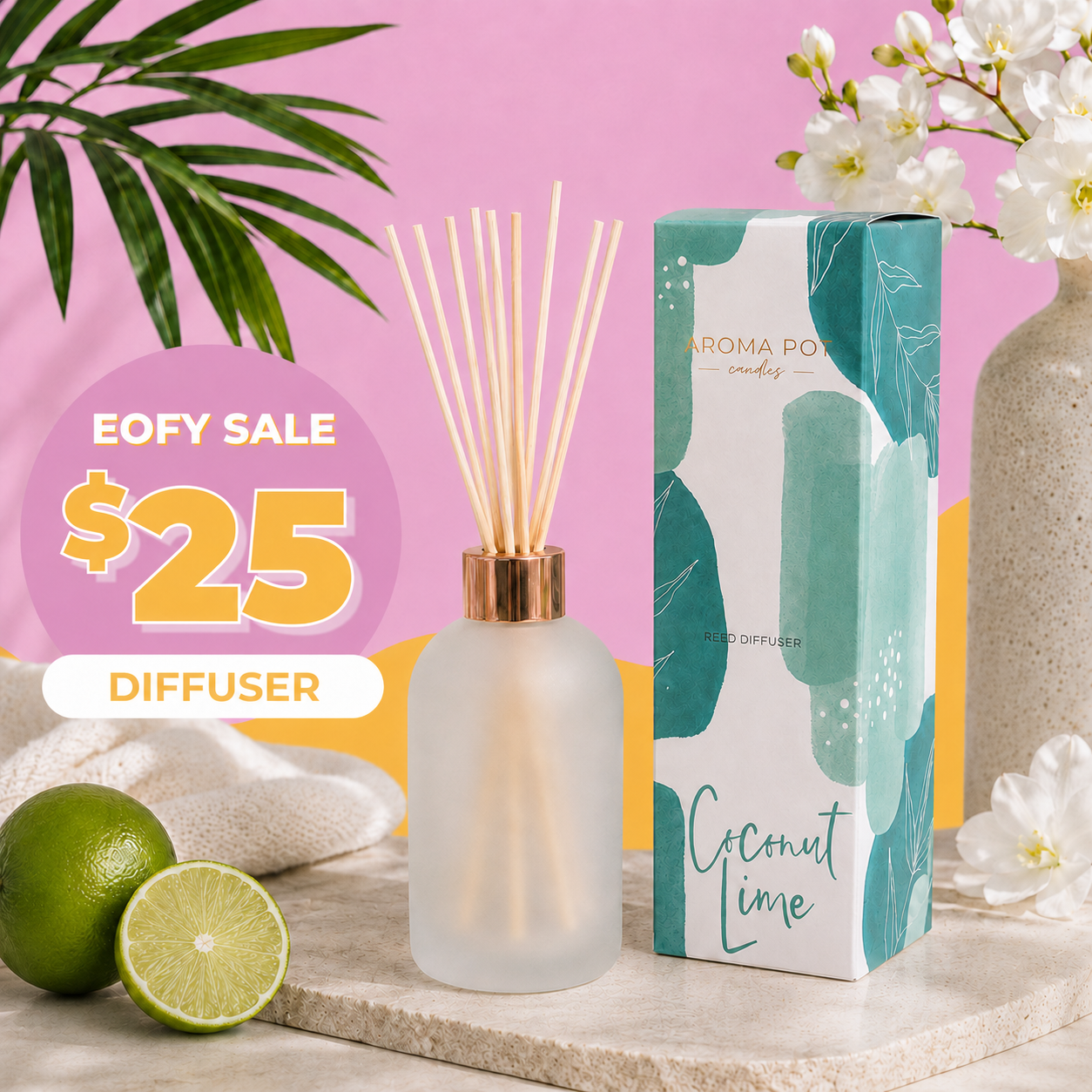 EOFY SALE - Aroma Pot Classic Diffuser | Coconut Lime | 200ml
