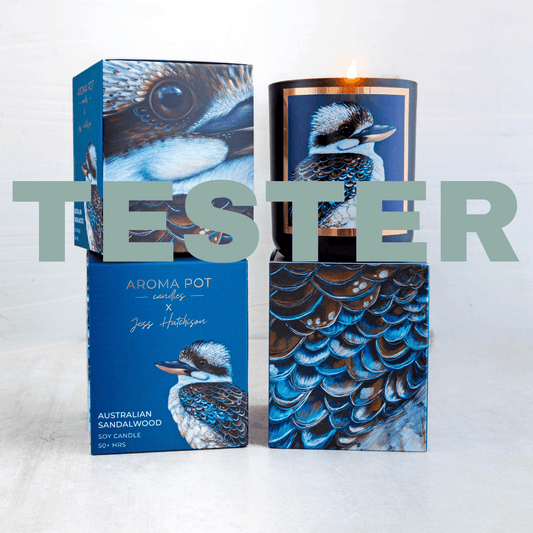 wsp TESTER Australian artist soy candle | Australian Sandalwood | 50+hrs