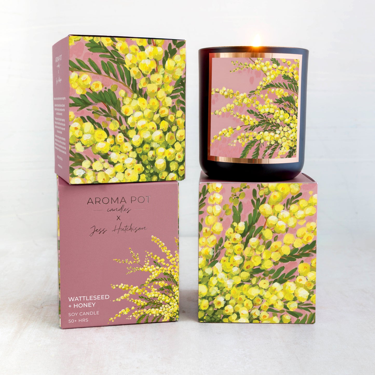 wsp TESTER Australian artist soy candle | Wattleseed + Honey | 50+hrs