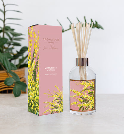 Australian artist reed diffuser | Wattleseed + Honey | 200ml