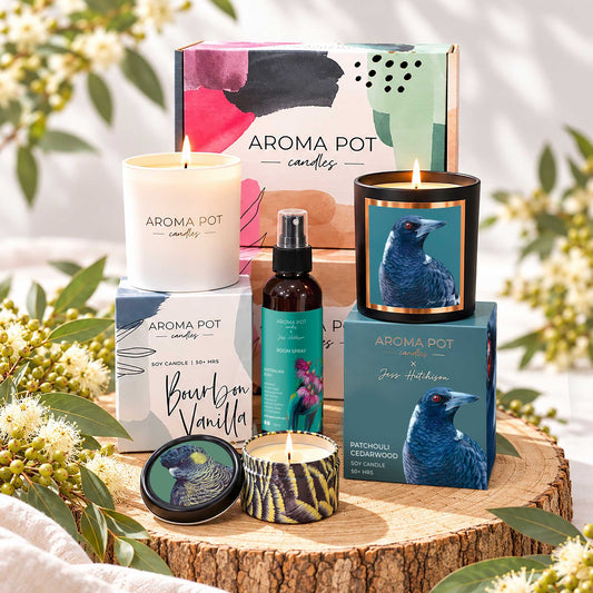 $89 Australian Artist Candle Gift Box | Woody + Earthy | Over $120 Value