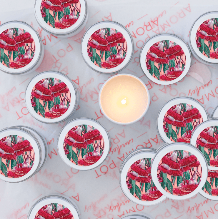 Australian artist soy candle mini tin | spiced ginger | 15+hrs