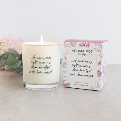 sympathy memorial scented soy candle | Kakadu plum | 50+hrs