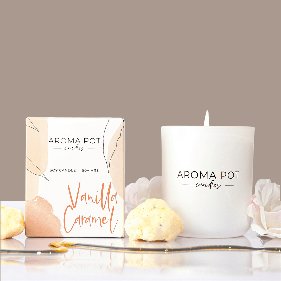 classic scented soy candle | vanilla caramel | 50+hrs