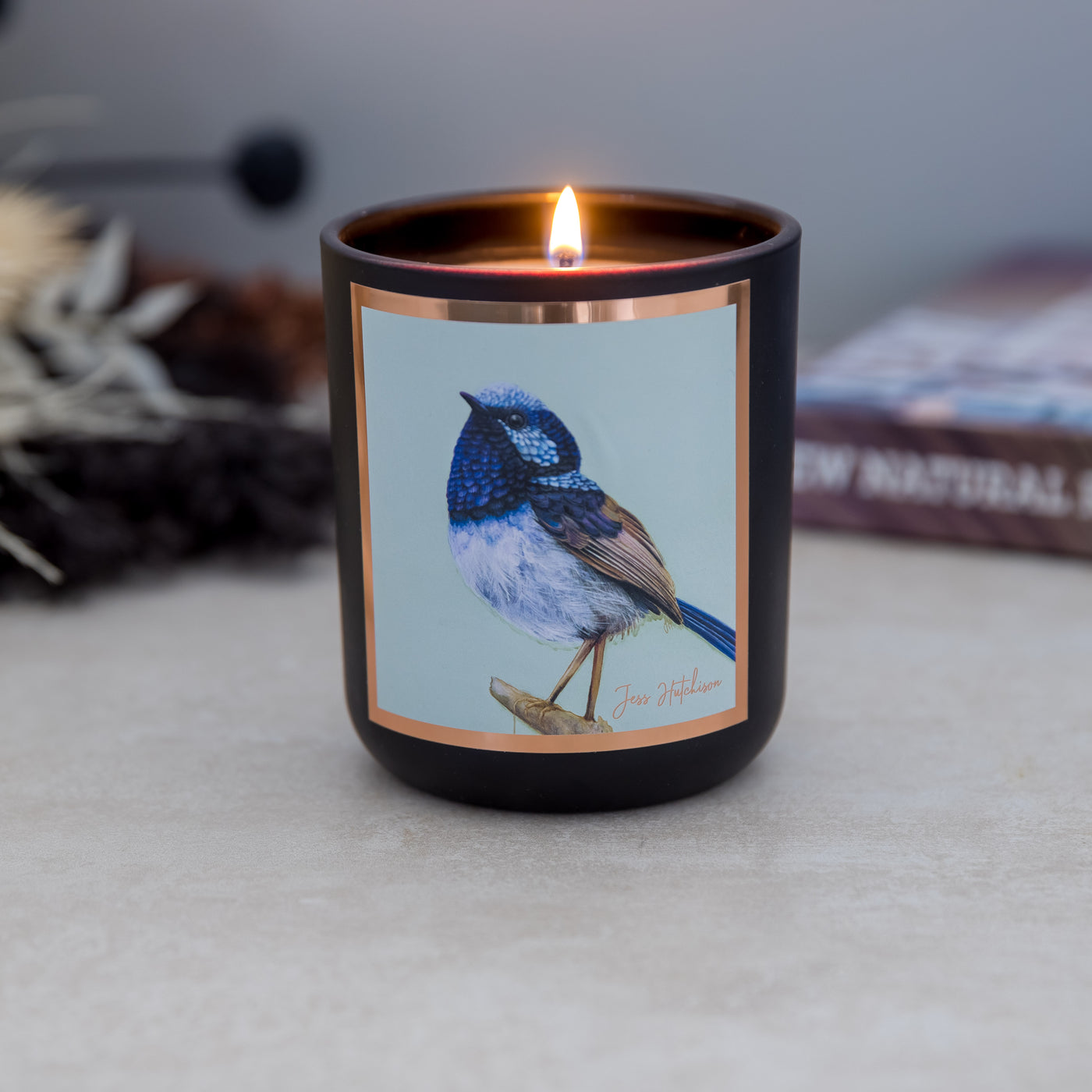 emon Myrtle scented soy candle collab with Australian artist Jess Hutchison gift box hand poured Barossa Adelaide South Australia available for stockists wholesale